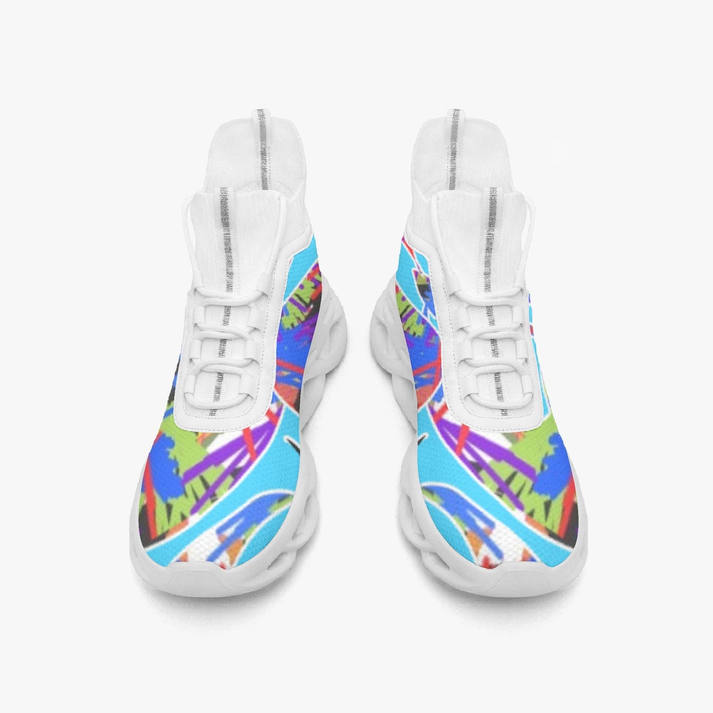 Blue Float High-top Bounce Mesh Knit Sneakers