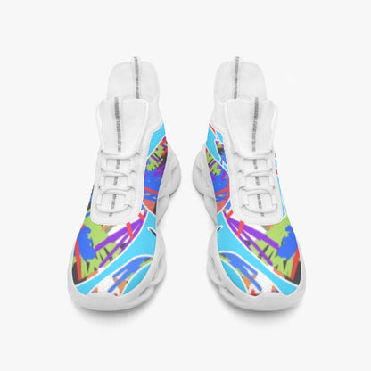 Blue Float High-top Bounce Mesh Knit Sneakers