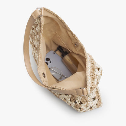 HeavenIy Peace Crochet Straw Bag
