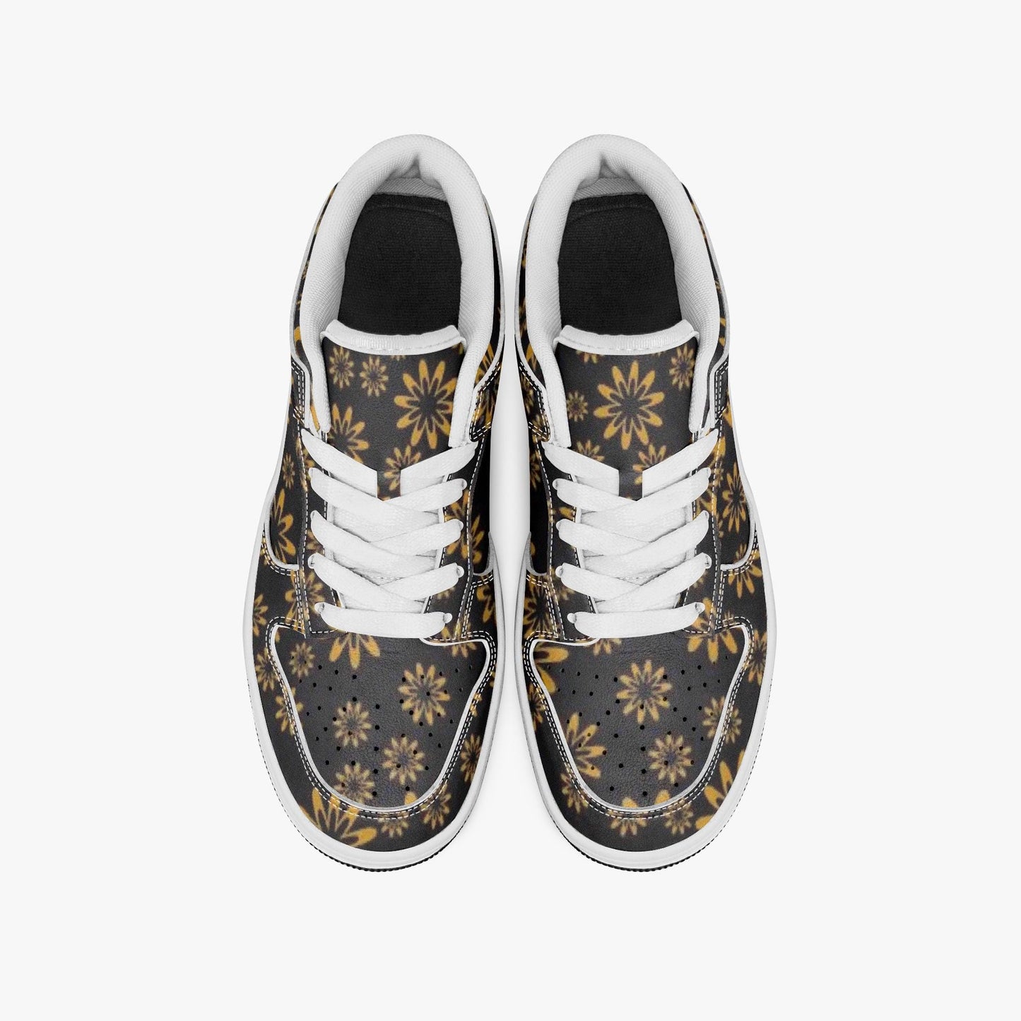 Flower Boomtelyah Dunk Stylish Low-Top Leather Sneakers