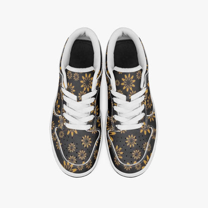 Flower Boomtelyah Dunk Stylish Low-Top Leather Sneakers