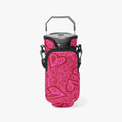 Hearts Of Love Tumbler Sleeve with Phone Holder