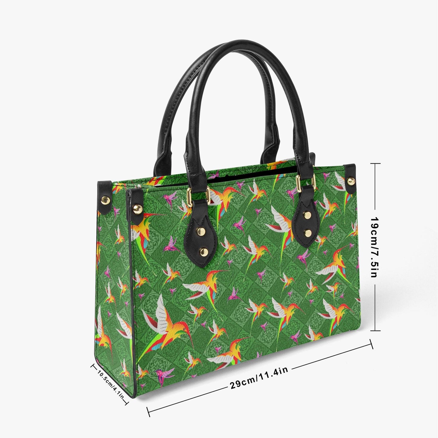 Humming Birds In Plaid Green Women's Tote Bag