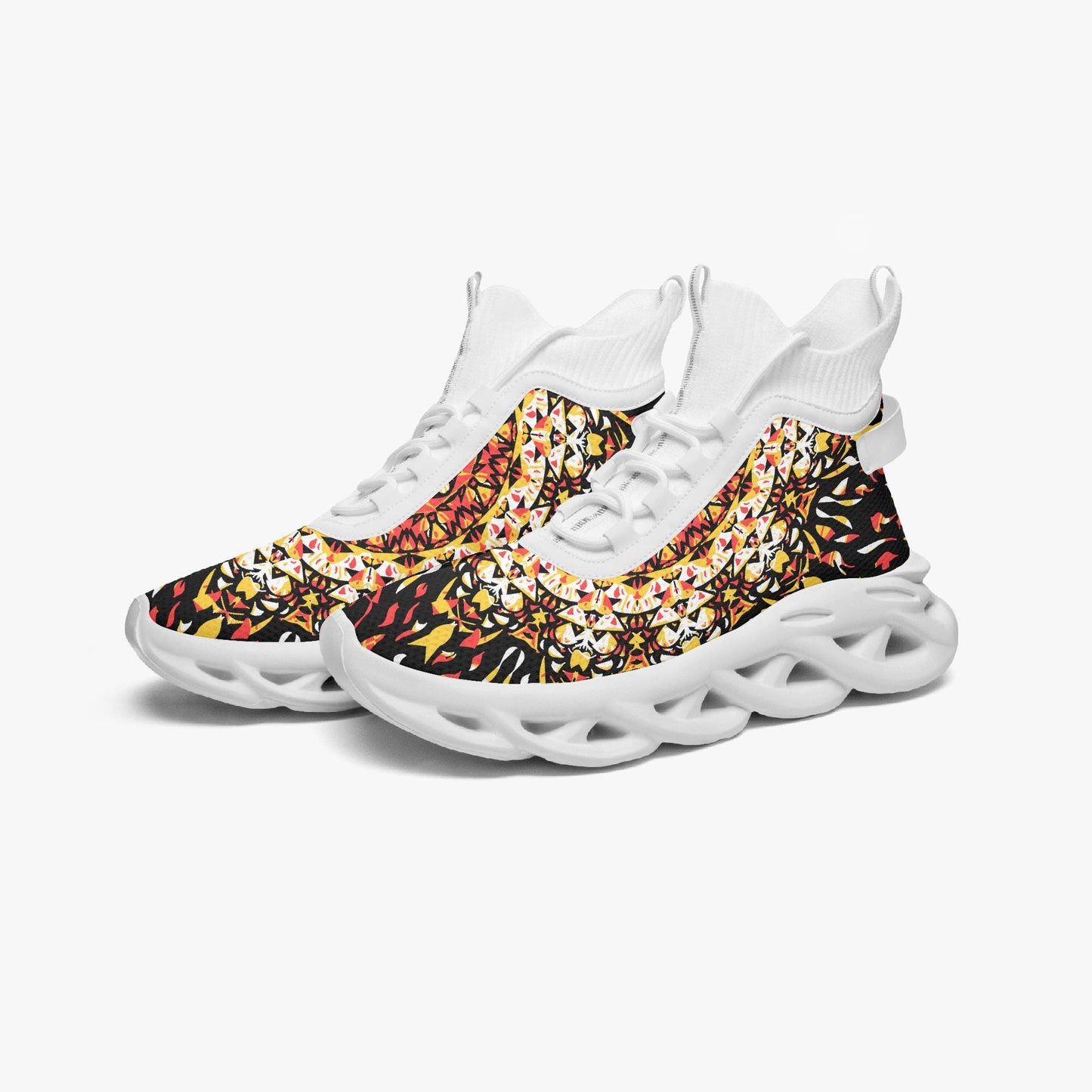 Grace Blossom High-top Bounce Mesh Knit Sneakers