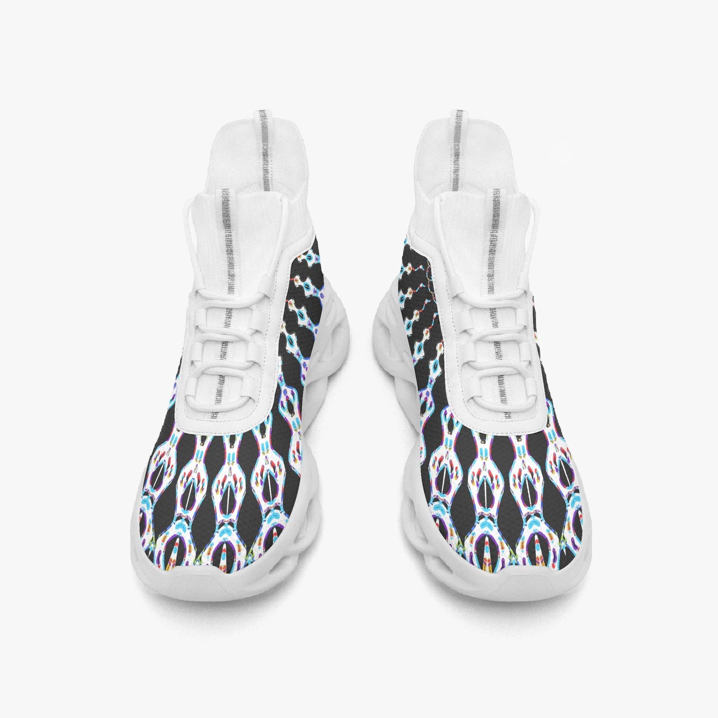 Web Wave High-top Bounce Mesh Knit Sneakers