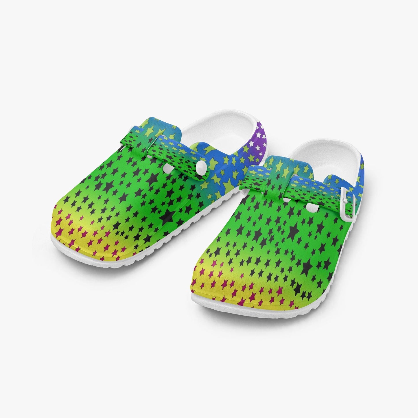 Stars In Rainbow EVA Nurse Clogs