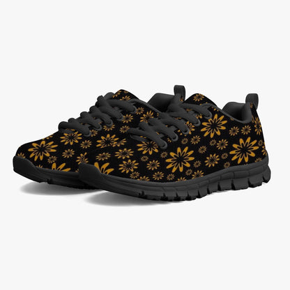 Flower Boomtelyah Kids Lightweight Mesh Sneakers - Black