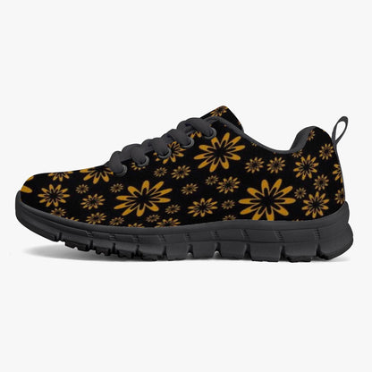 Flower Boomtelyah Kids Lightweight Mesh Sneakers - Black