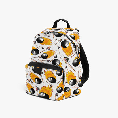 Fire 8 Ball Zipper-up Leather Backpack