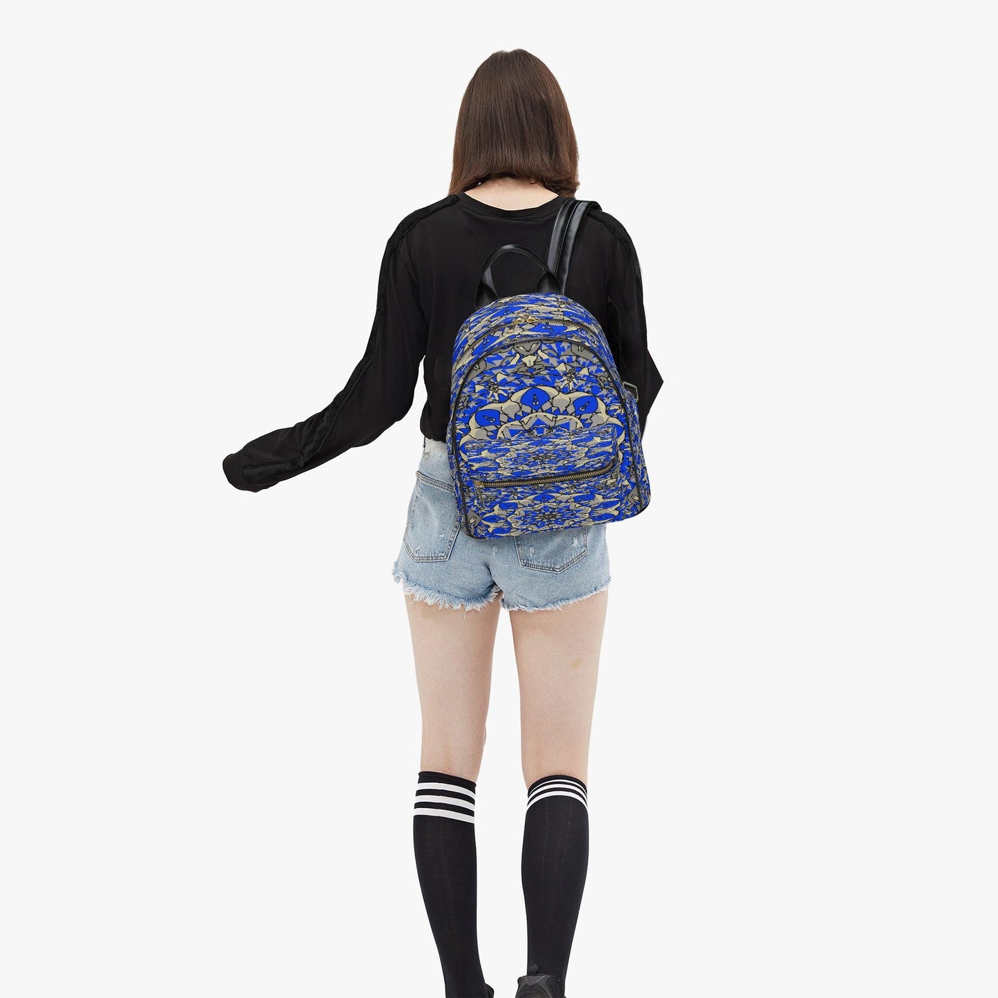 Blue Breeze All Over Printed PU Backpack