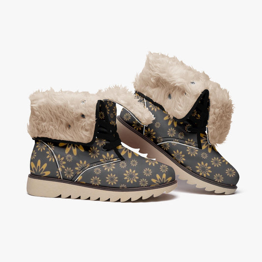 Flower Boomtelyah Cotton-pad Fur Lining Boots
