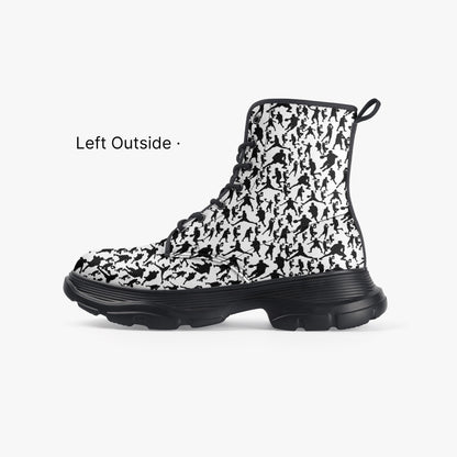 B-Ball Moves Casual Leather Chunky Boots