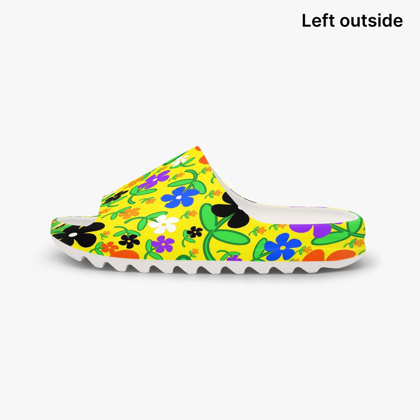 Colorful Flowers In Yellow  AOP Slides
