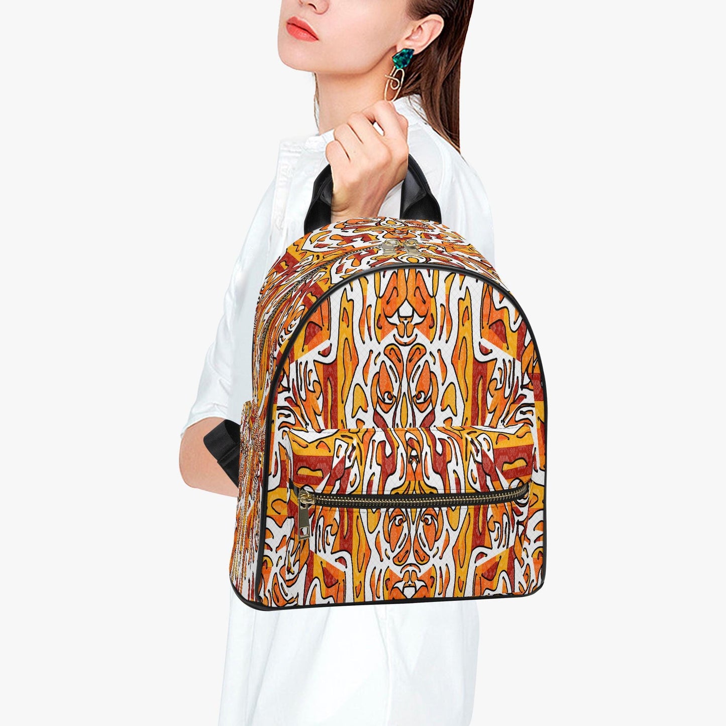 Heavenly Cross All Over Printed PU Backpack