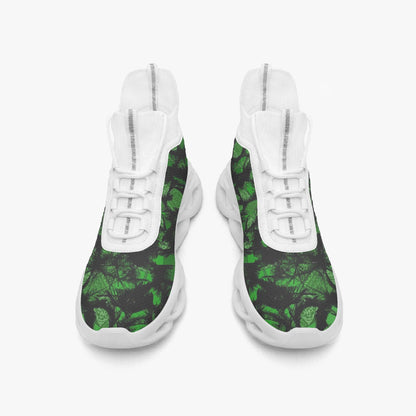 Green Fur Like  High-top Bounce Mesh Knit Sneakers