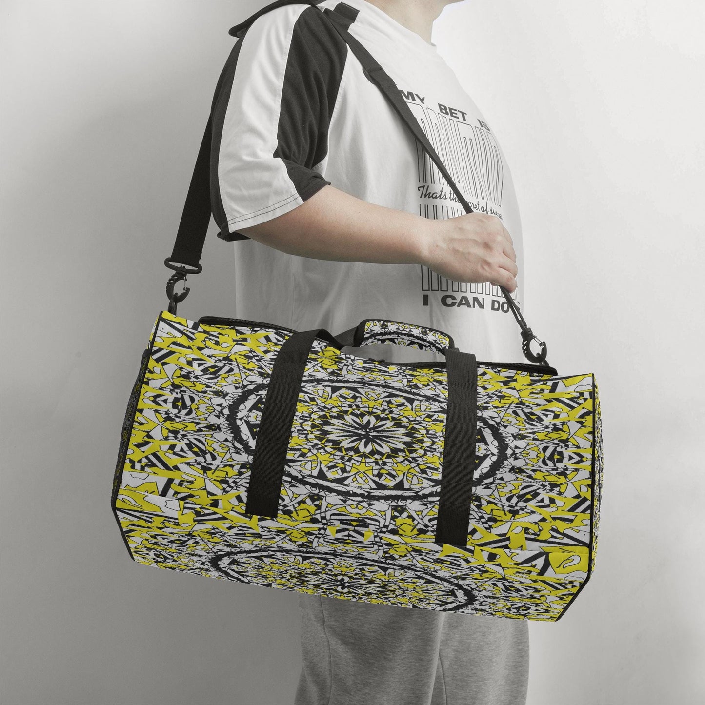 Flower Bloom In Yellow Duffel Bag