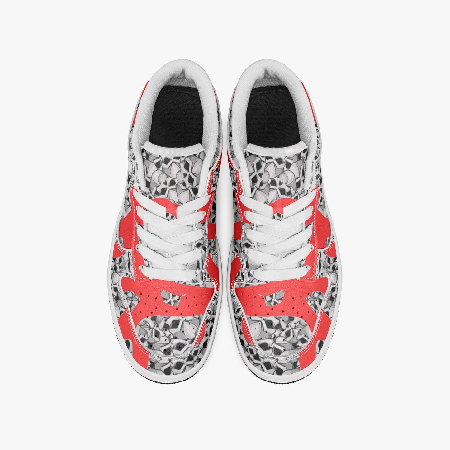Skulls In Red Dunk Stylish Low-Top Leather Sneakers