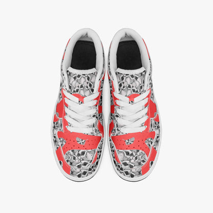Skulls In Red Dunk Stylish Low-Top Leather Sneakers
