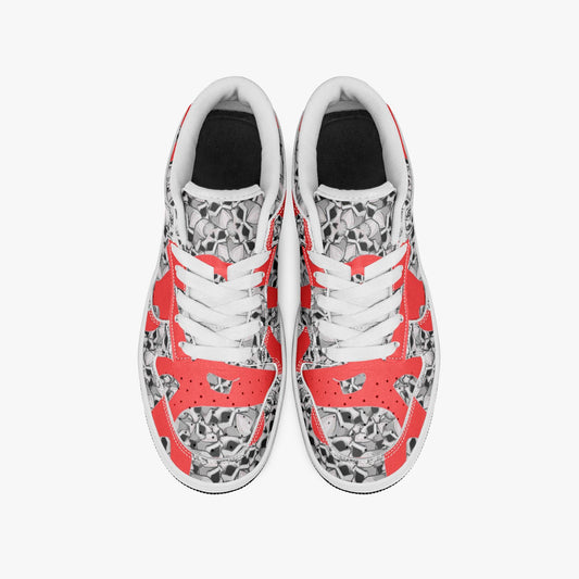 Skulls In Red Dunk Stylish Low-Top Leather Sneakers