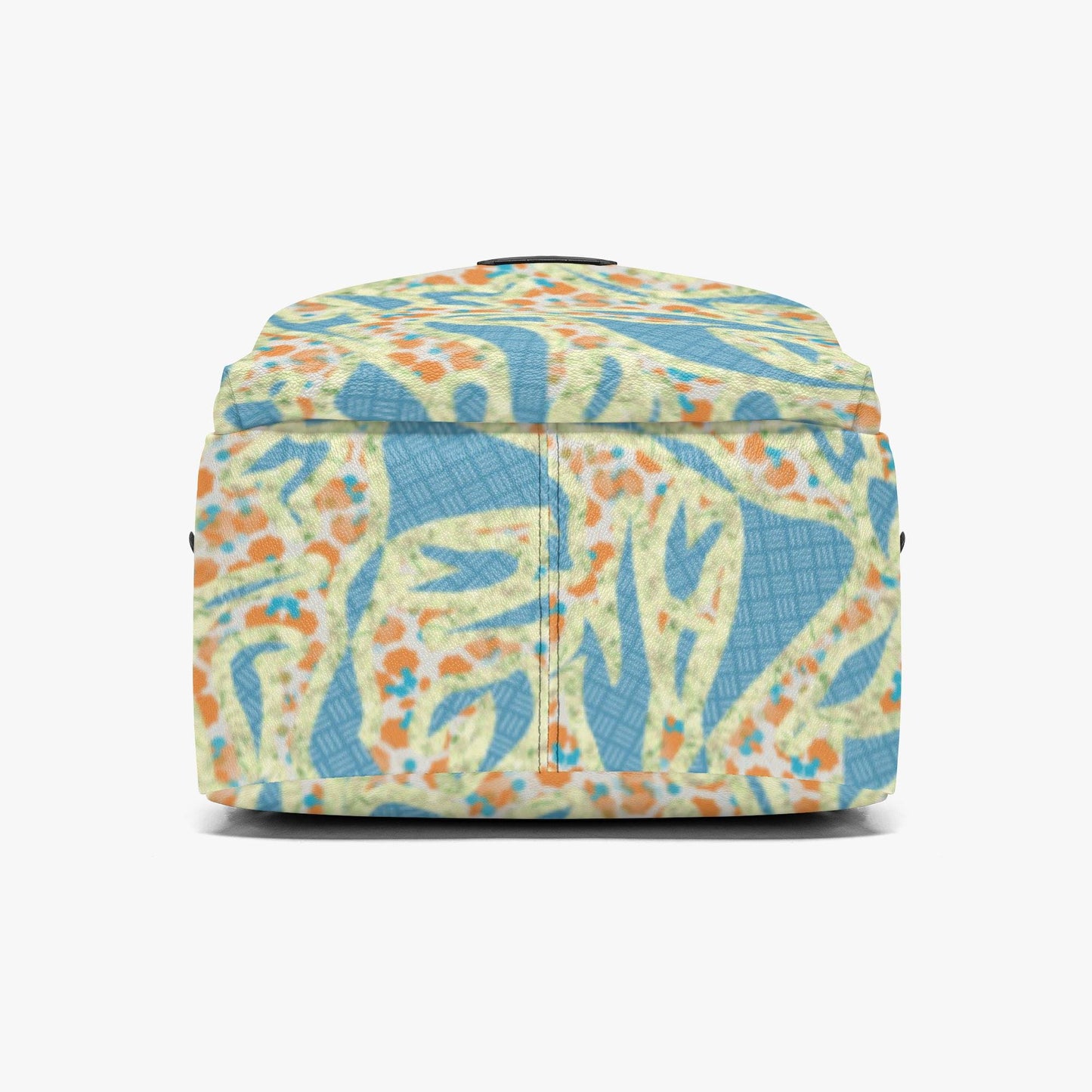 Green & Blue Zipper-up Leather Backpack