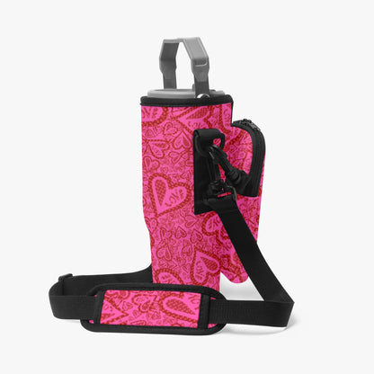 Hearts Of Love Tumbler Sleeve with Phone Holder