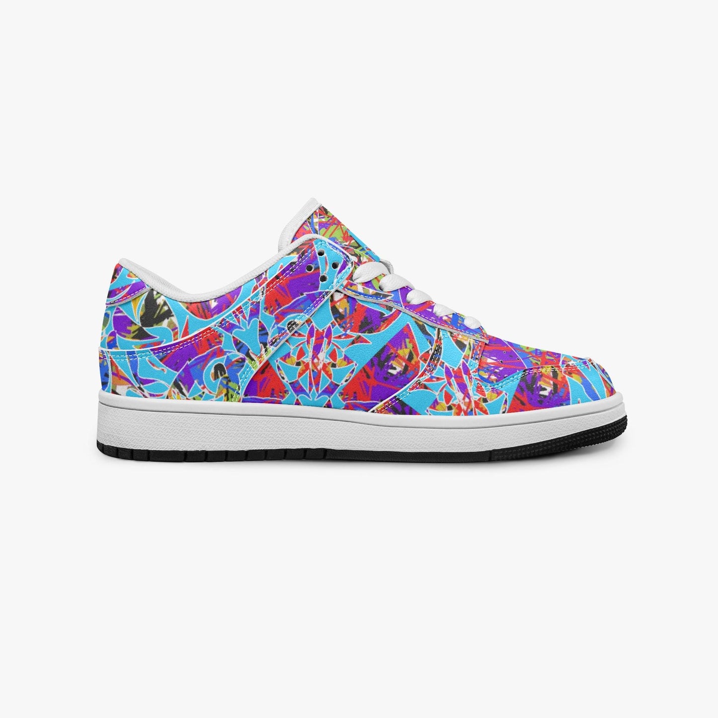 Color Bound In Blue Dunk Stylish Low-Top Leather Sneakers