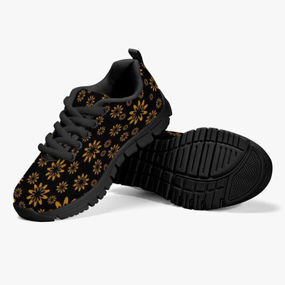 Flower Boomtelyah Kids Lightweight Mesh Sneakers - Black