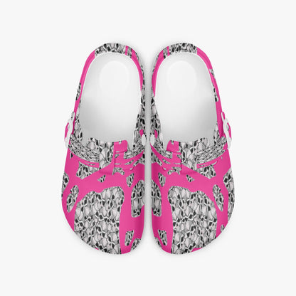 Skulls In Pink EVA Nurse Clogs