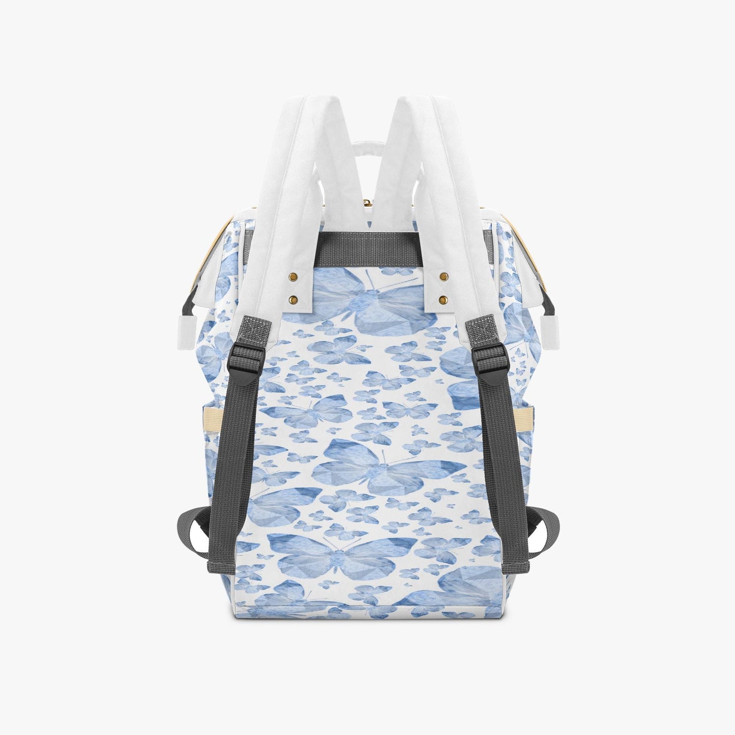 Blue Butterflies In White Baby Momaz Diaper Backpack