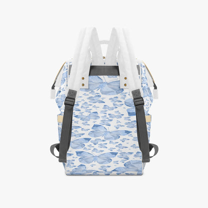 Blue Butterflies In White Baby Momaz Diaper Backpack