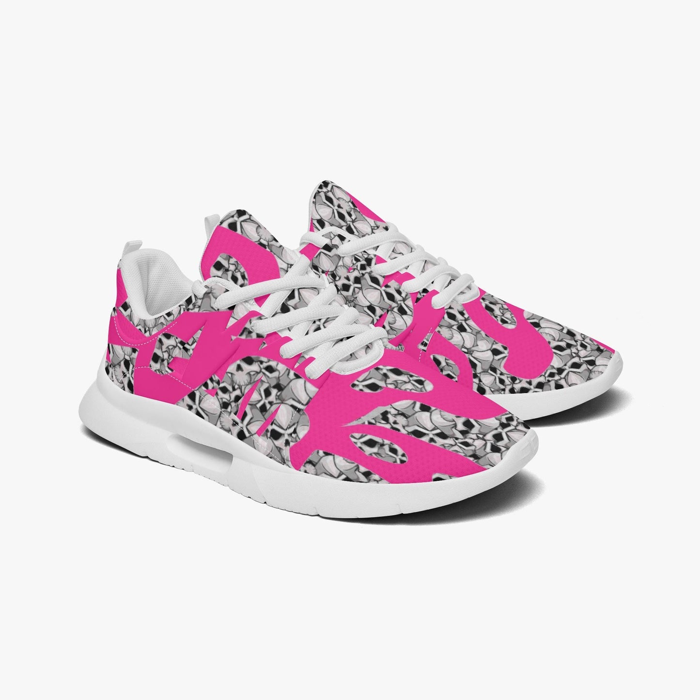Skulls In Pink Minimalist Running Shoes